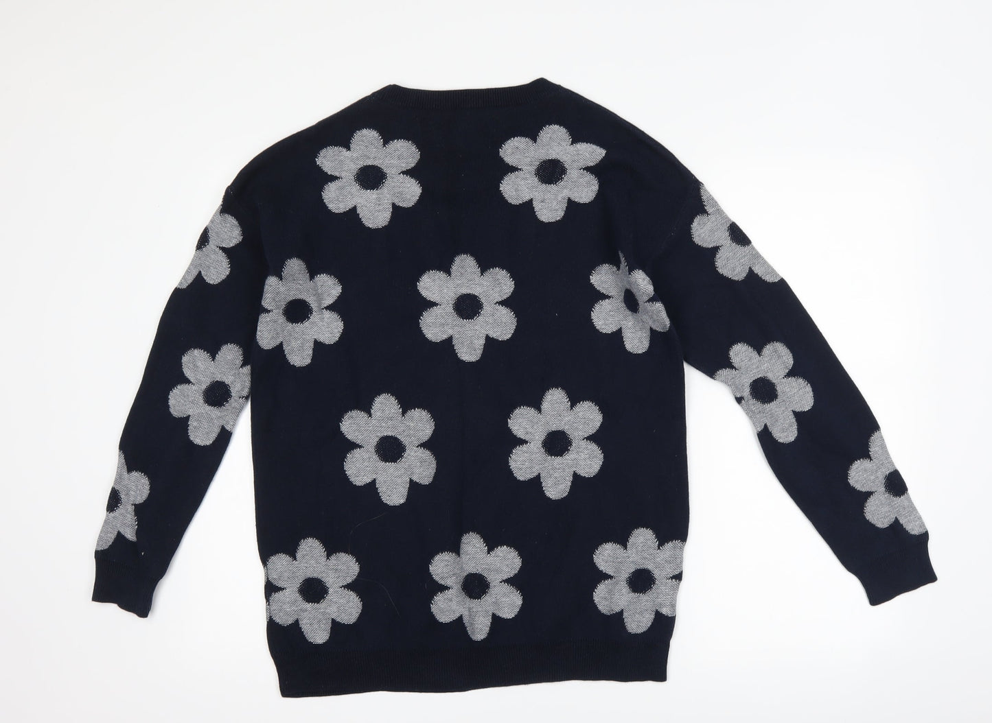 FOREVER 21 Womens Blue Floral  Pullover Jumper Size M
