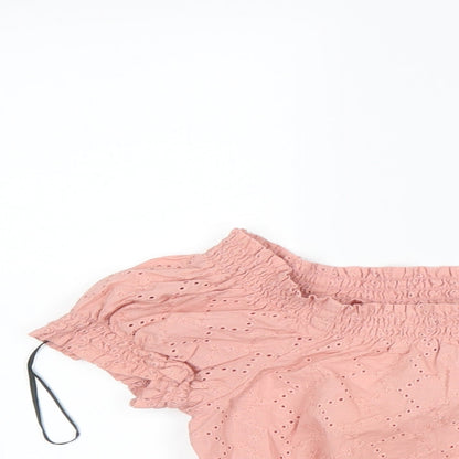 H&M Womens Pink   Cropped T-Shirt Size 8