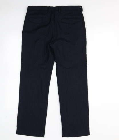 m&S Mens Blue   Dress Pants Trousers Size 32 in L30 in