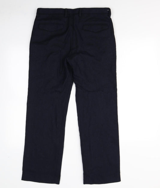 m&S Mens Blue   Dress Pants Trousers Size 32 in L30 in