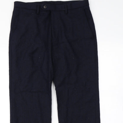m&S Mens Blue   Dress Pants Trousers Size 32 in L30 in