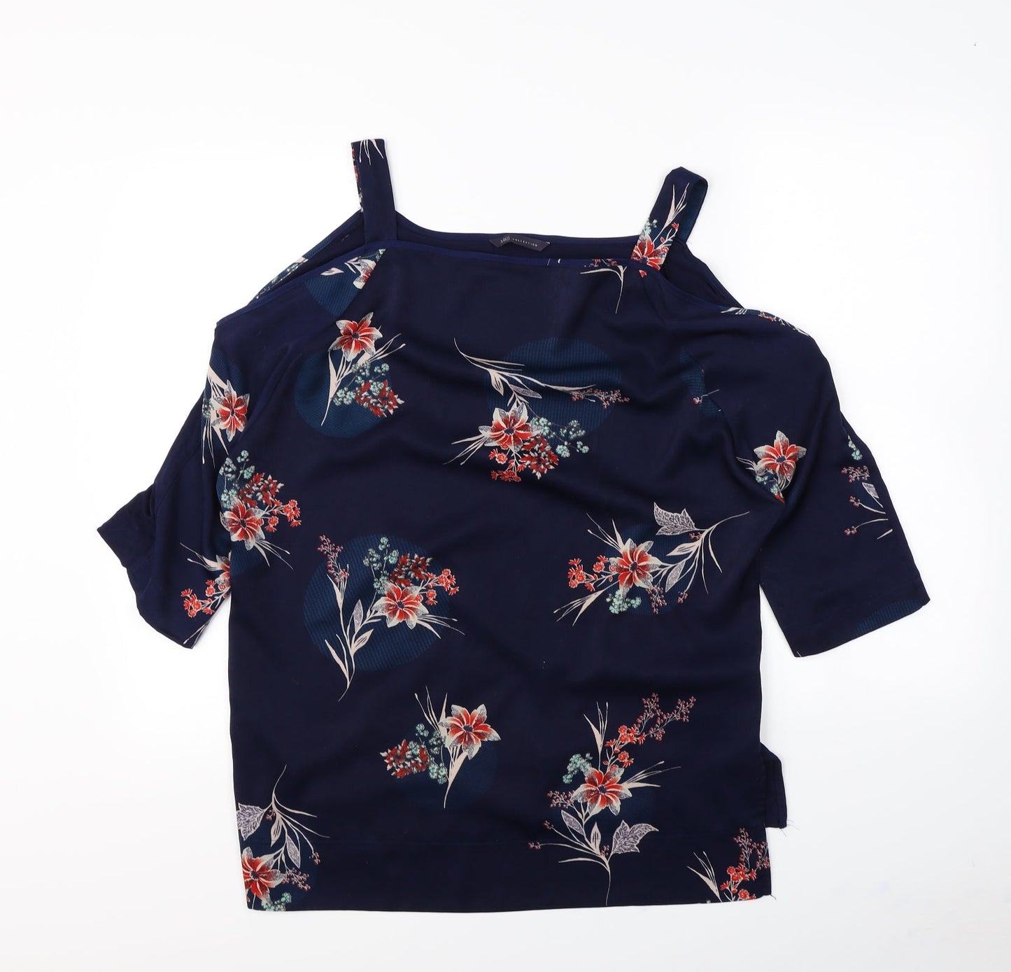m&S Womens Blue Floral  Basic Blouse Size 14
