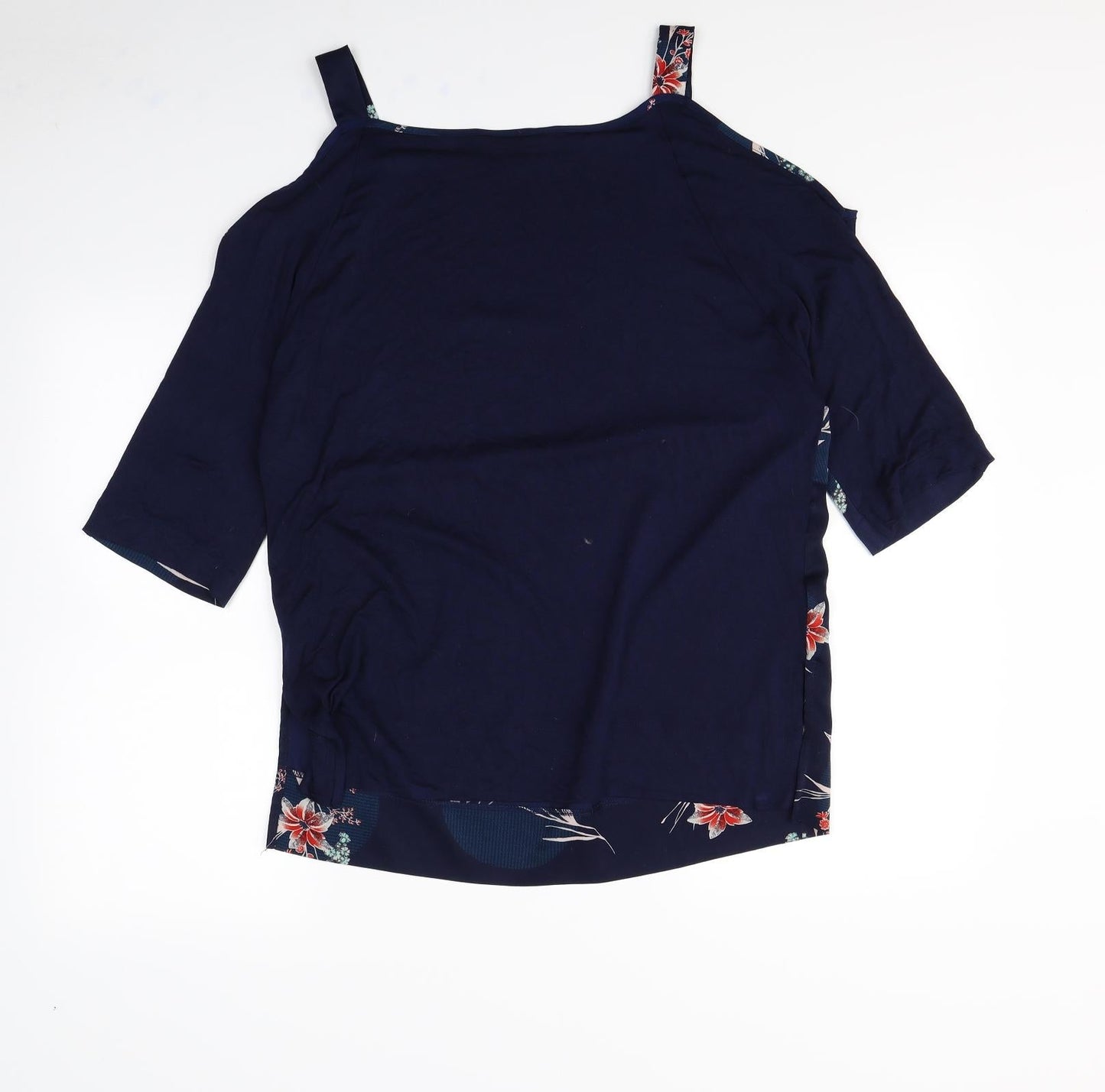 m&S Womens Blue Floral  Basic Blouse Size 14