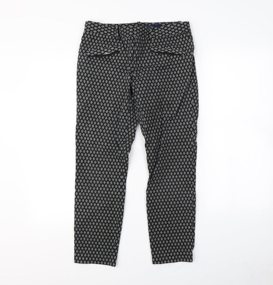Gap Womens Black Geometric  Trousers  Size 8 L25 in