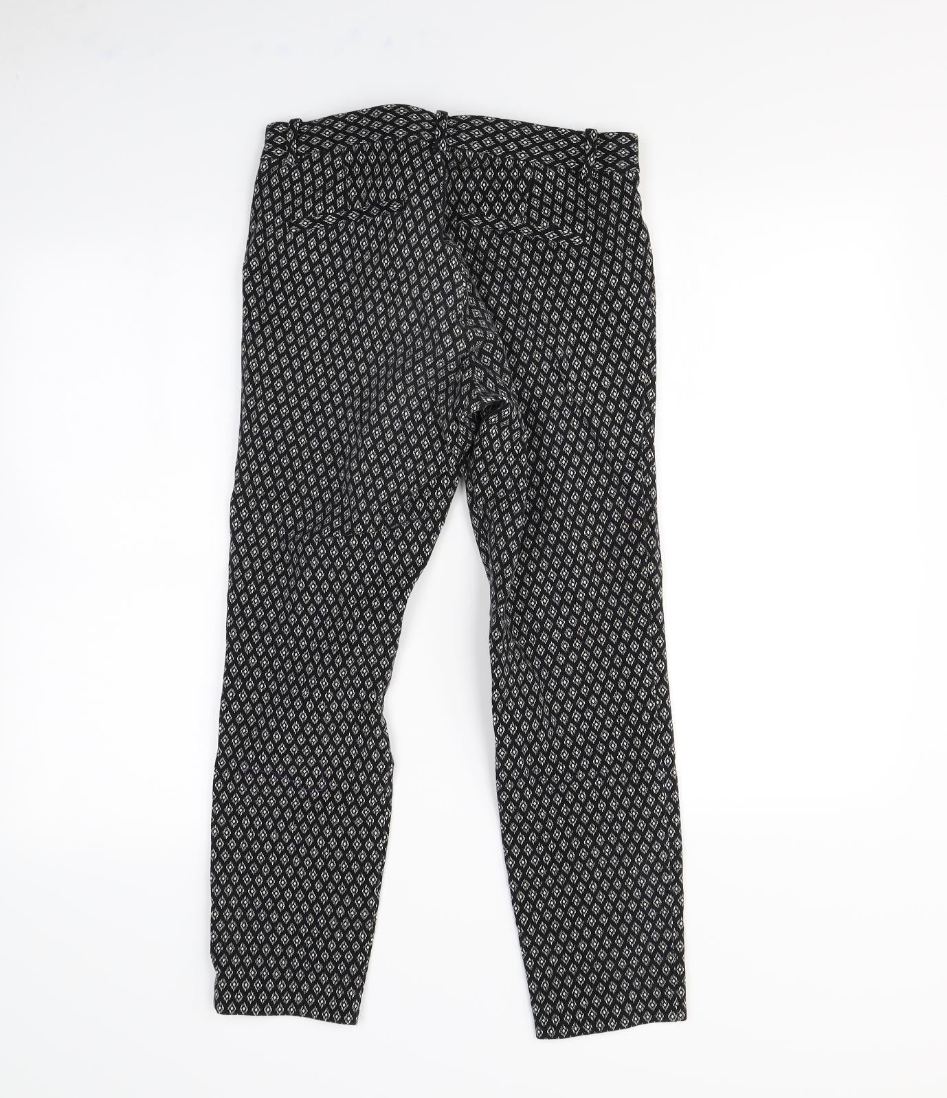 Gap Womens Black Geometric  Trousers  Size 8 L25 in