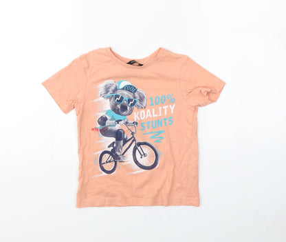 George Boys Orange   Basic T-Shirt Size 4 Years