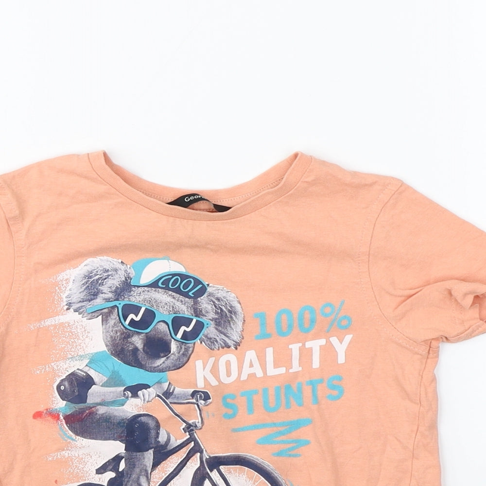 George Boys Orange   Basic T-Shirt Size 4 Years