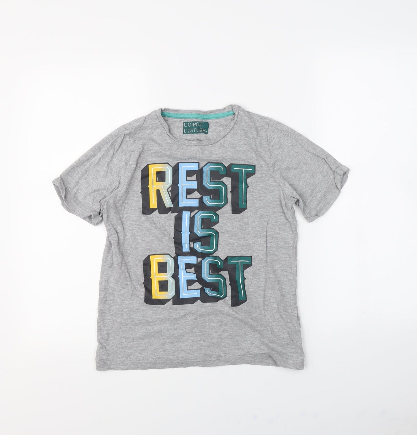 M&s Boys Grey  Rayon Basic T-Shirt Size 10 Years