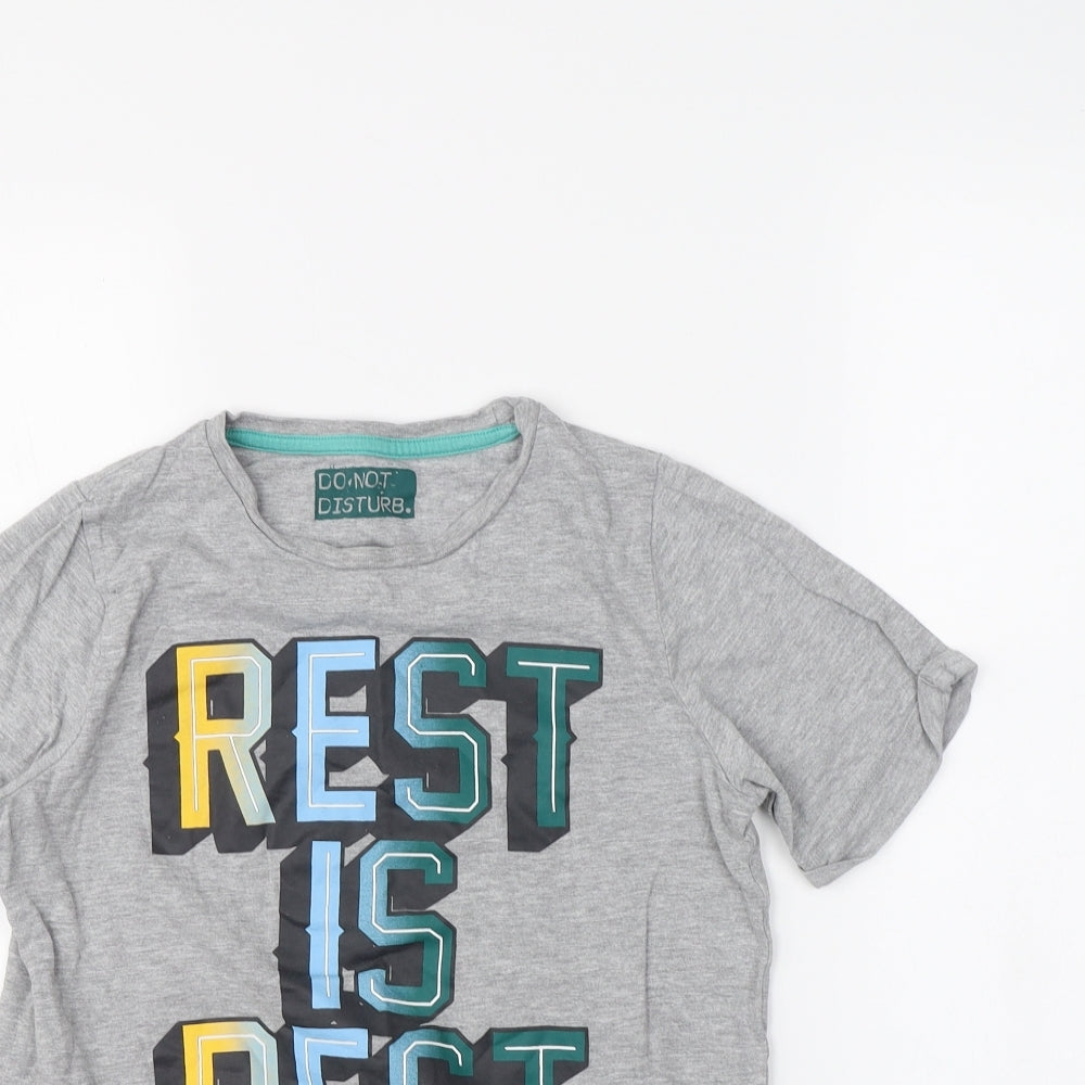 M&s Boys Grey  Rayon Basic T-Shirt Size 10 Years
