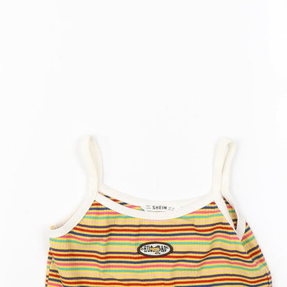 SheIn Girls Multicoloured Striped  Basic Tank Size 8 Years