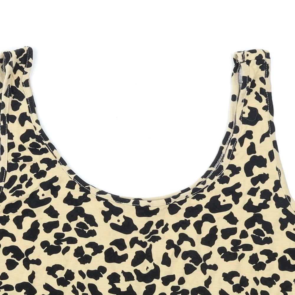 Primark Womens Brown Animal Print  Cropped Tank Size L