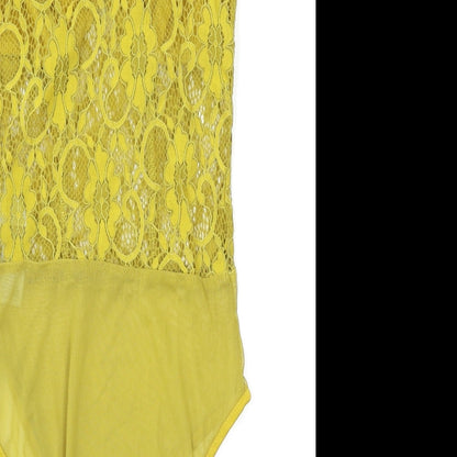 New Look Womens Yellow   Bodysuit One-Piece Size 8