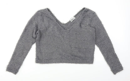 Femme Luxe Womens Grey   Pullover Jumper Size M  - Cropped