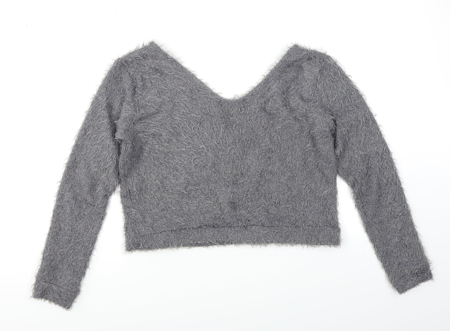 Femme Luxe Womens Grey   Pullover Jumper Size M  - Cropped