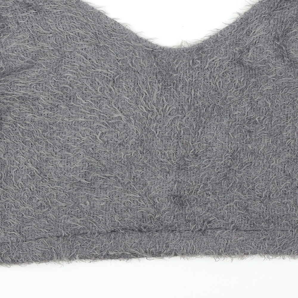 Femme Luxe Womens Grey   Pullover Jumper Size M  - Cropped