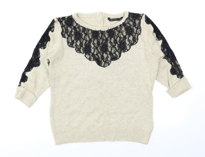 Miso Womens Beige   Pullover Jumper Size 8  - Lace