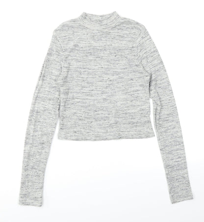Womens UK Size S Divided Grey Basic T-Shirt