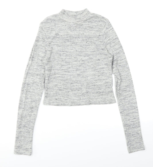 Womens UK Size S Divided Grey Basic T-Shirt