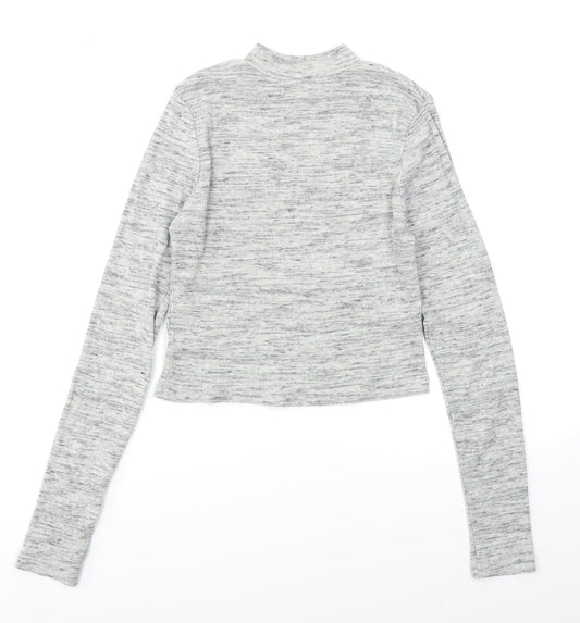Womens UK Size S Divided Grey Basic T-Shirt