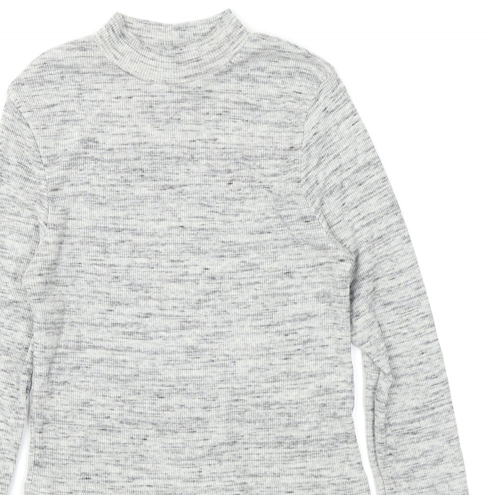 Womens UK Size S Divided Grey Basic T-Shirt