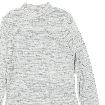 Womens UK Size S Divided Grey Basic T-Shirt