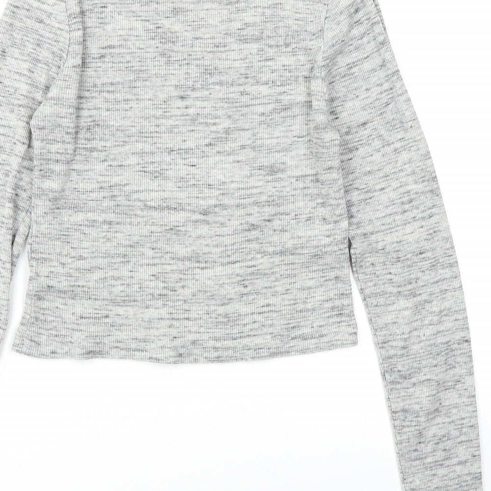 Womens UK Size S Divided Grey Basic T-Shirt