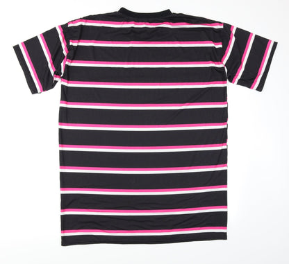 I SAW IT FIRST Womens Black Striped  T-Shirt Dress  Size 8