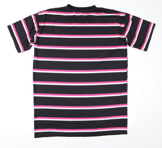I SAW IT FIRST Womens Black Striped  T-Shirt Dress  Size 8