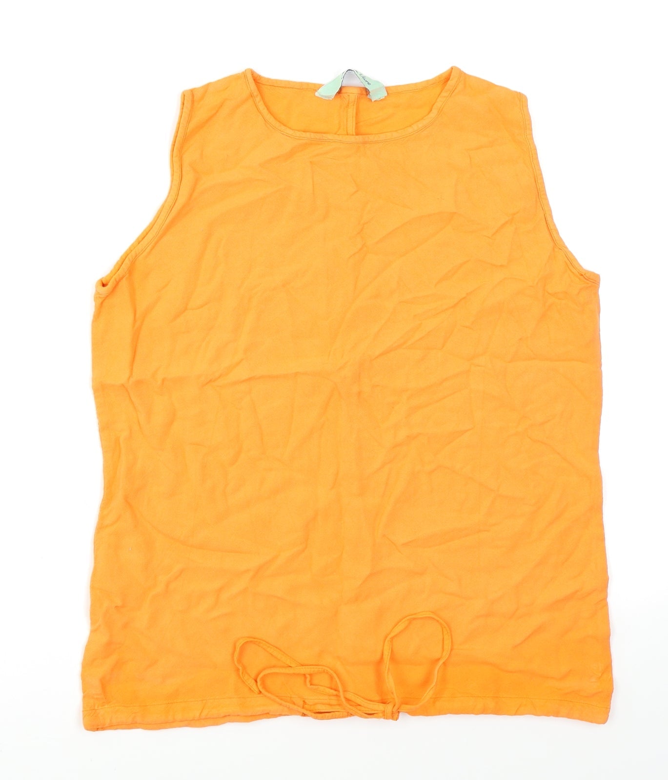 Womens UK Size S Joie de Vivre Orange Basic Tank