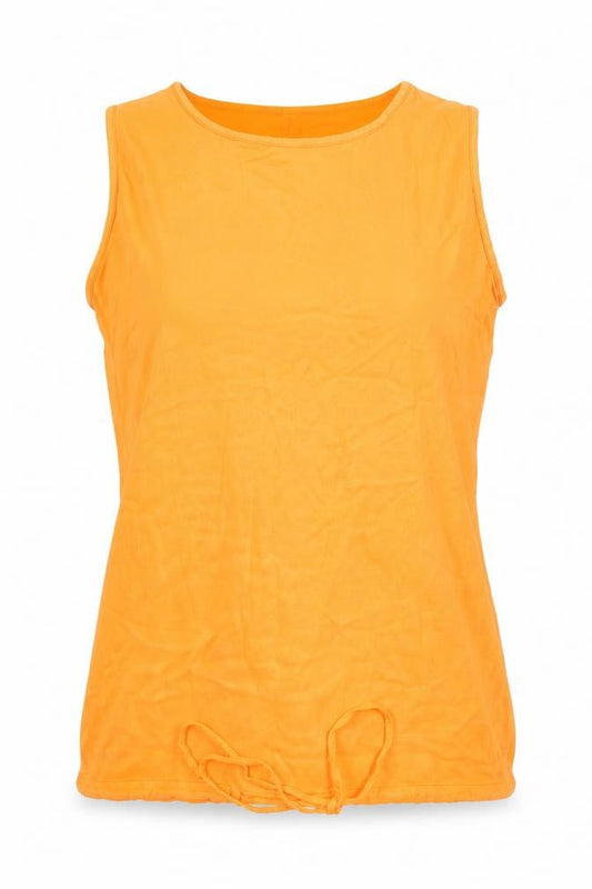 Womens UK Size S Joie de Vivre Orange Basic Tank