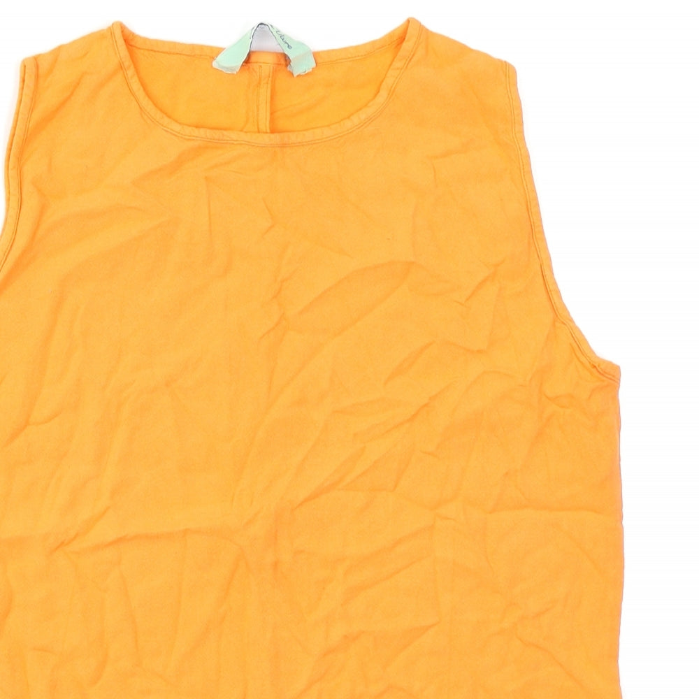 Womens UK Size S Joie de Vivre Orange Basic Tank