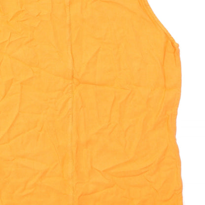 Womens UK Size S Joie de Vivre Orange Basic Tank
