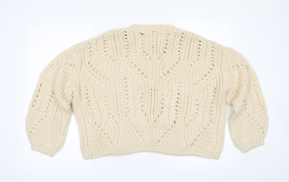 Brave Soul Womens Beige   Pullover Jumper Size M