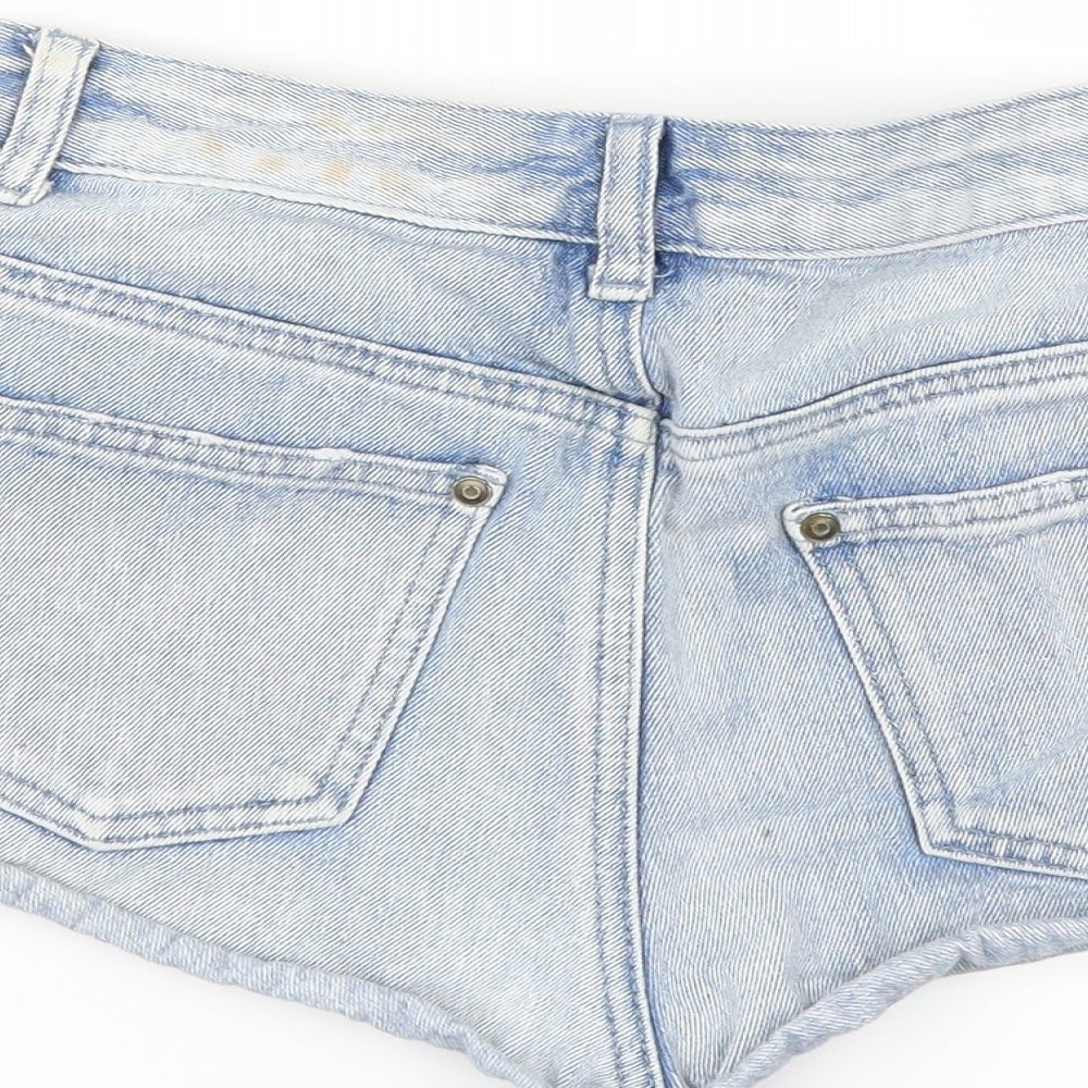 Denim & Co. Womens Blue  Denim Paperbag Shorts Size 8 - Distressed
