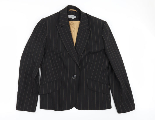 Marks and Spencer Womens Brown Striped  Jacket Suit Jacket Size 16