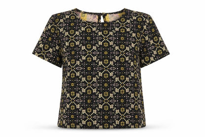 Womens UK Size 8 Primark Black Tunic Blouse