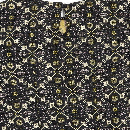 Primark Womens Black Geometric  Tunic Blouse Size 8