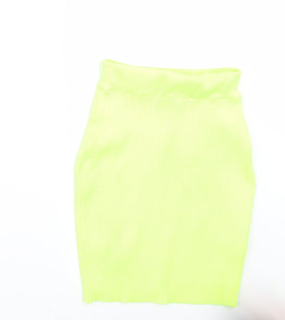 PRETTYLITTLETHING Womens Yellow   Mini Skirt Size 8