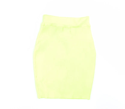 PRETTYLITTLETHING Womens Yellow   Mini Skirt Size 8