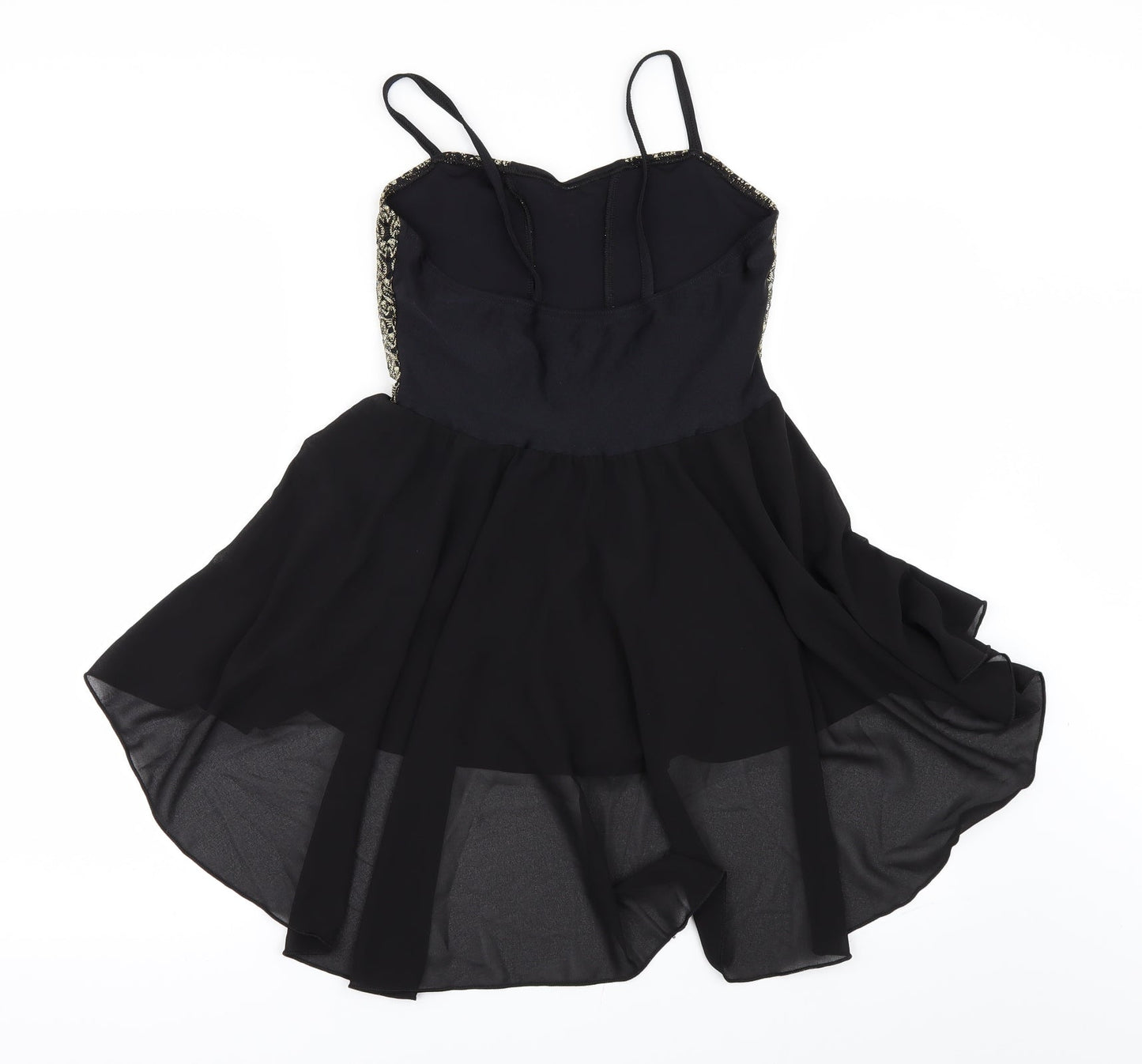 Danse Dezines Girls Black   Bodysuit One-Piece Size M  - dancewear