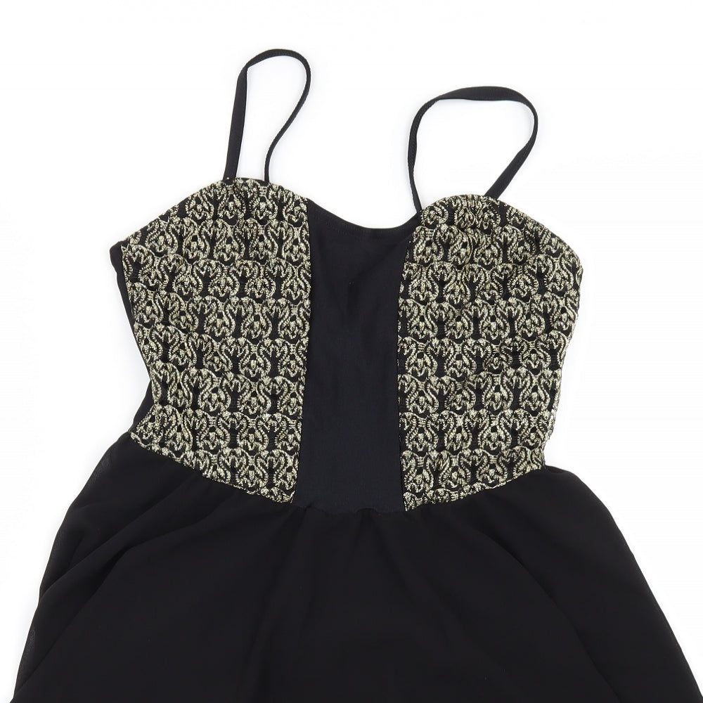 Danse Dezines Girls Black   Bodysuit One-Piece Size M  - dancewear
