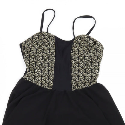 Danse Dezines Girls Black   Bodysuit One-Piece Size M  - dancewear