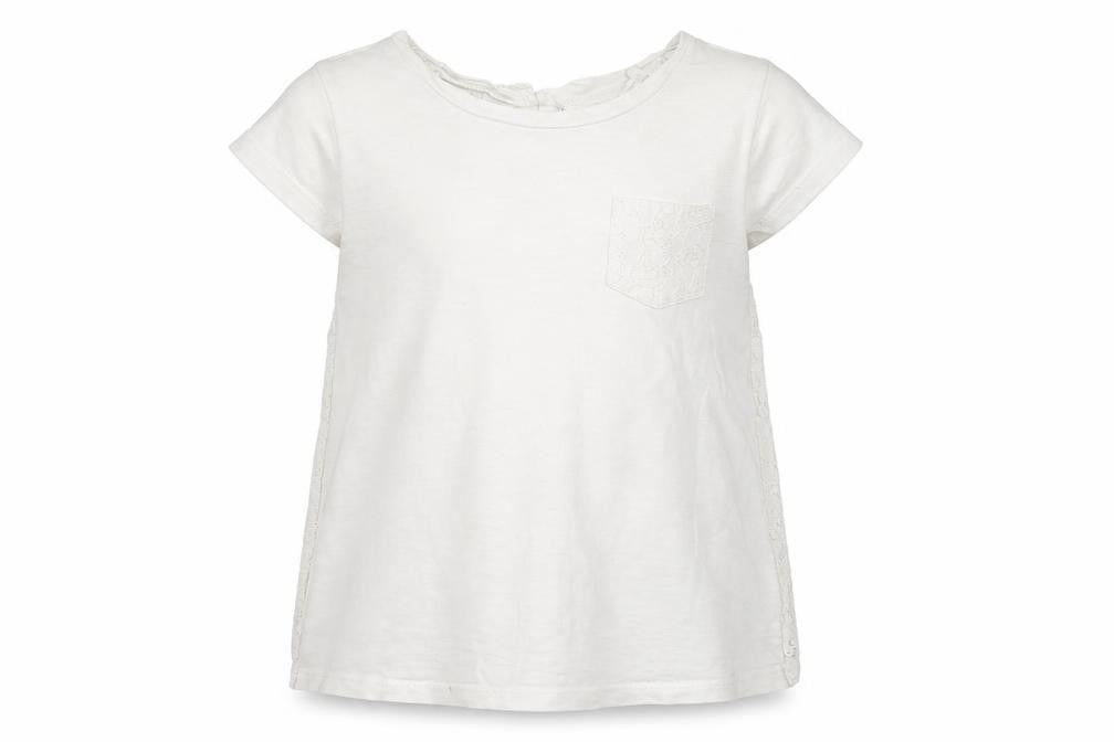 Next Girls White   Basic T-Shirt Size 7 Years  - lace back