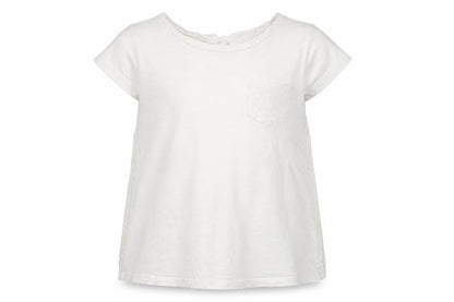 Next Girls White   Basic T-Shirt Size 7 Years  - lace back