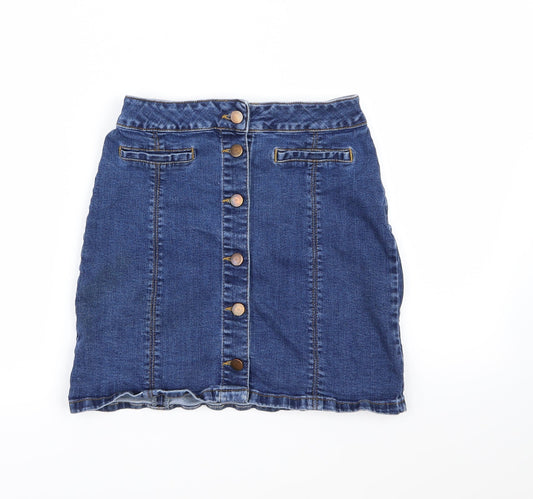 Dorothy Perkins Womens Blue  Denim A-Line Skirt Size 8