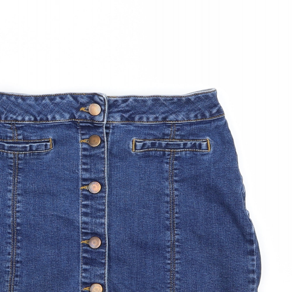 Dorothy Perkins Womens Blue  Denim A-Line Skirt Size 8