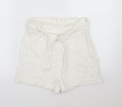 the fashion bible Womens White   Paperbag Shorts Size 8