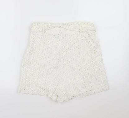 the fashion bible Womens White   Paperbag Shorts Size 8