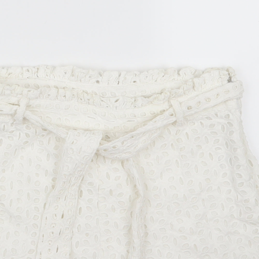 the fashion bible Womens White   Paperbag Shorts Size 8