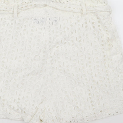 the fashion bible Womens White   Paperbag Shorts Size 8